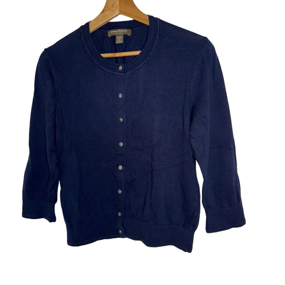 Tommy Bahama Women's Button Down Blue Cardigan Sweater - Picture 3 of 7